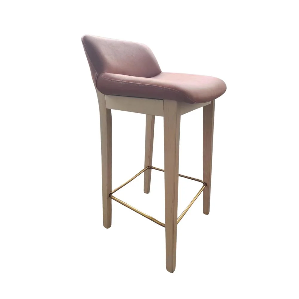 Fabric Upholstered Bar Stool Comfortable Sponge Counter Chair Stable High Square Seat
