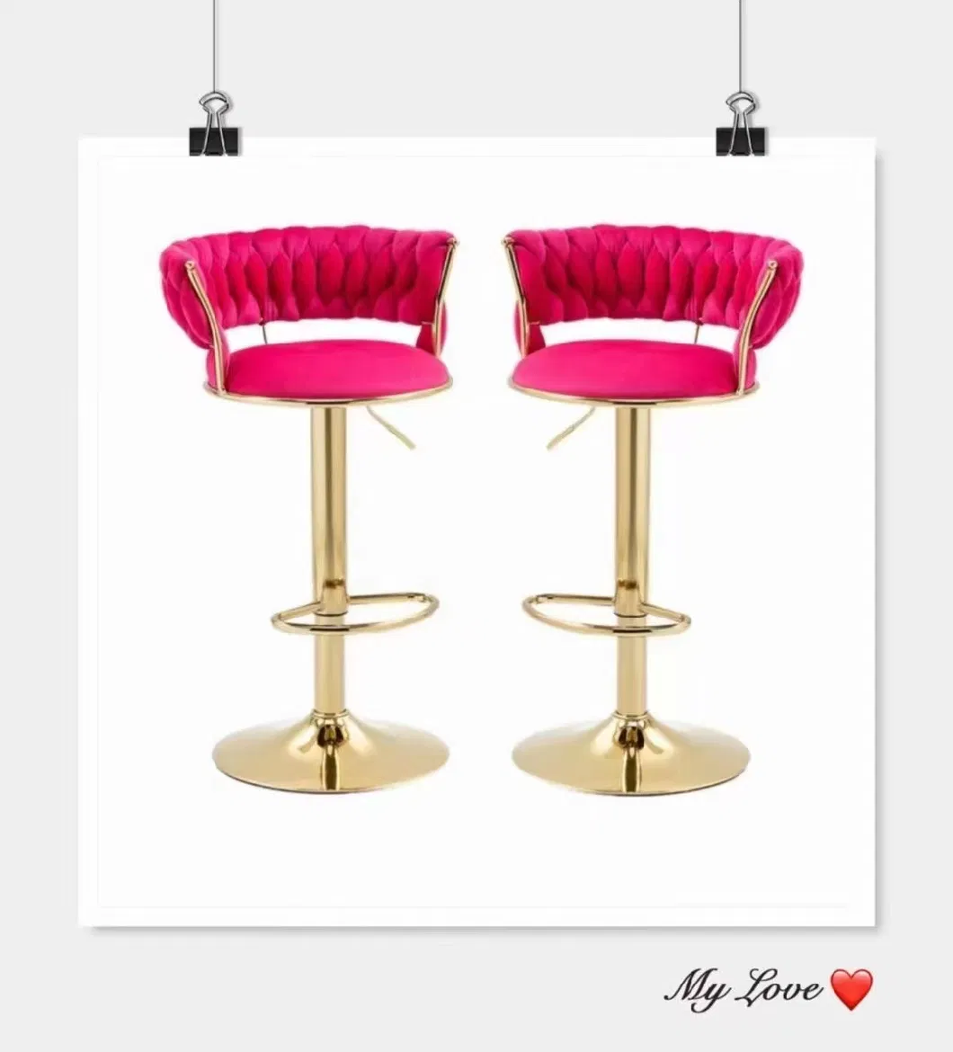 Wholesale Modern Home Furniture Restaurant Swivel Chair Velvet High Bar Stools