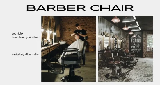 Black Antique Barber Chairs Factory Direct Sale; Barber equipment and Supplies for Barbershop; Hair Salon Beauty Furniture