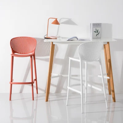 Modern Industrial Multi Color Bar Coffee Chair Plastic Fabric Bar Stool