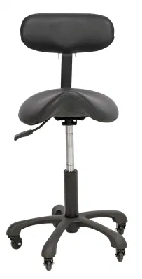 Grooming Salon Saddle Stool with Back Rest