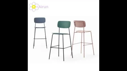 High Quality Modern Design Grey Real Fashion Italian Fabric Bar Stool